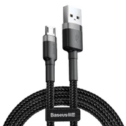 Кабель Baseus USB For Micro 2.4A 1M Cafule Cable Black/Grey
