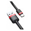 Изображение товара «Кабель Basues USB For Type-C 3A 1M Cafule Cable Black/Red» №1