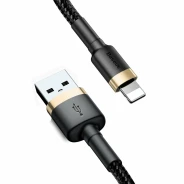 Кабель Baseus Cafule Cable USB or Lightning 2.4A 1М Black/Gold