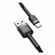 Кабель Basues USB For Type-C 3A 1M Cafule Cable Black/Grey