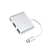 Адаптер Hoco HB14 USB-C на USB 3.0 + HDMI + PD Silver